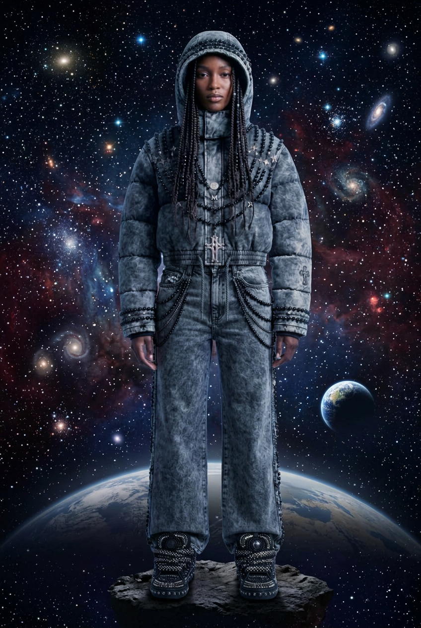 MARTYRS Beaded puffer coat