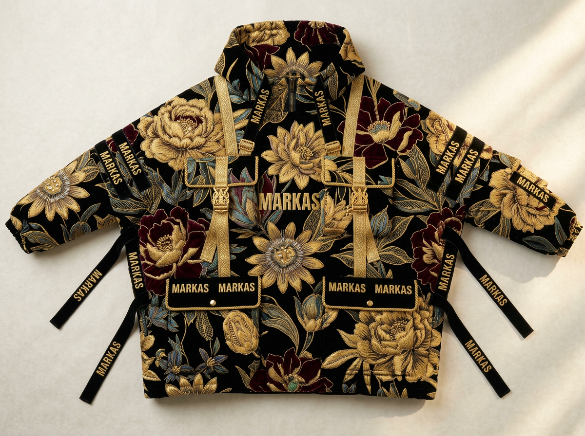 A PONCHO WITH PRINTS