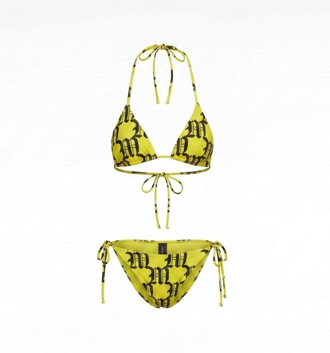 SS27 YELLOW M MONOGRAM BIKINI SET