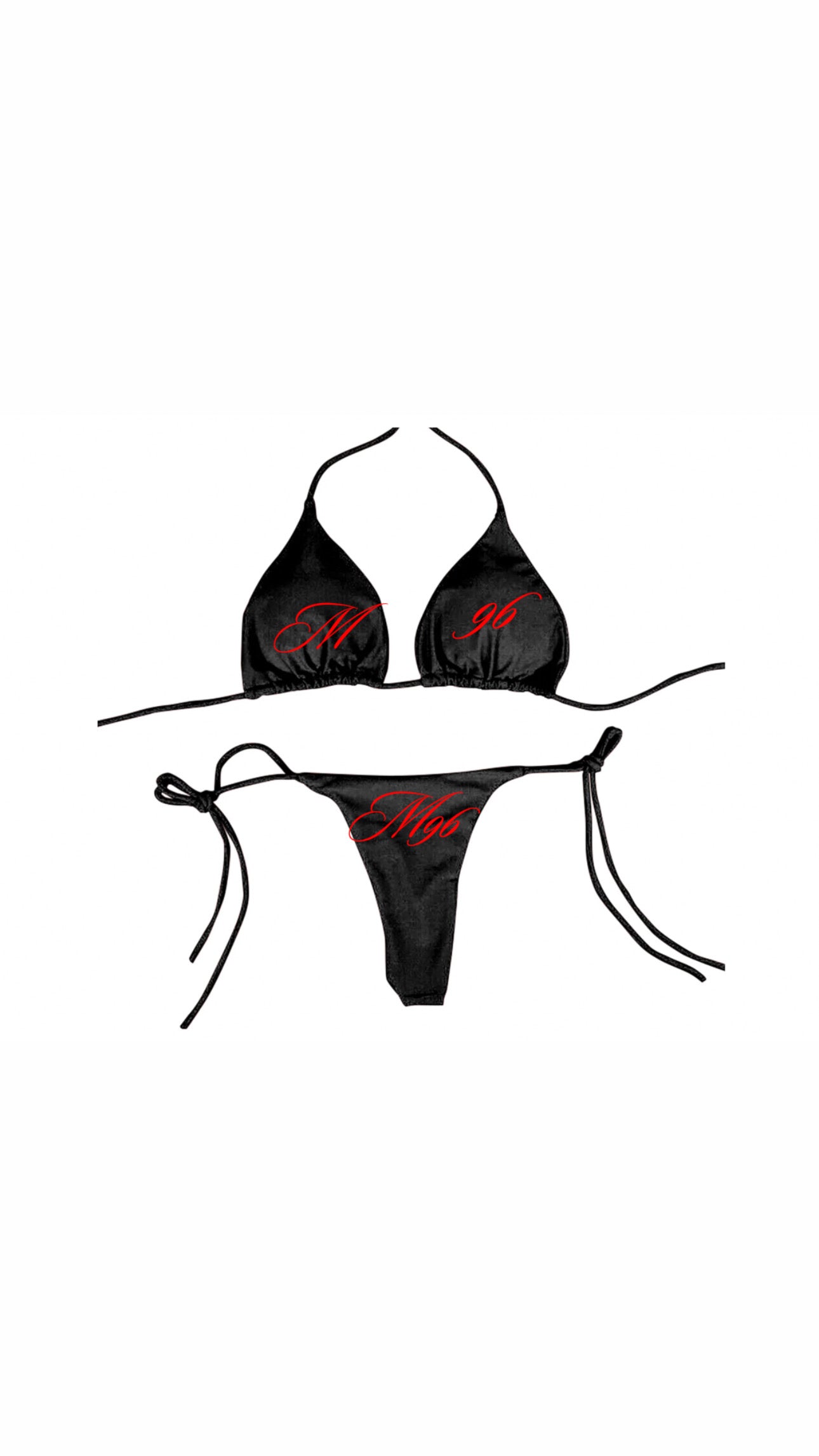 RED SCRIPT BIKINI SET