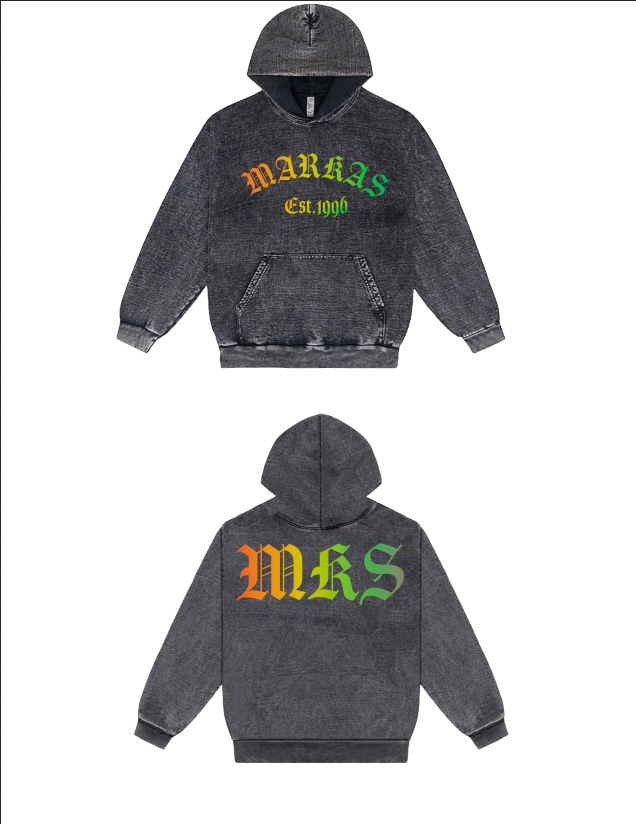 MARKAS EST.1996 DENIM RAINBOW HOODIE