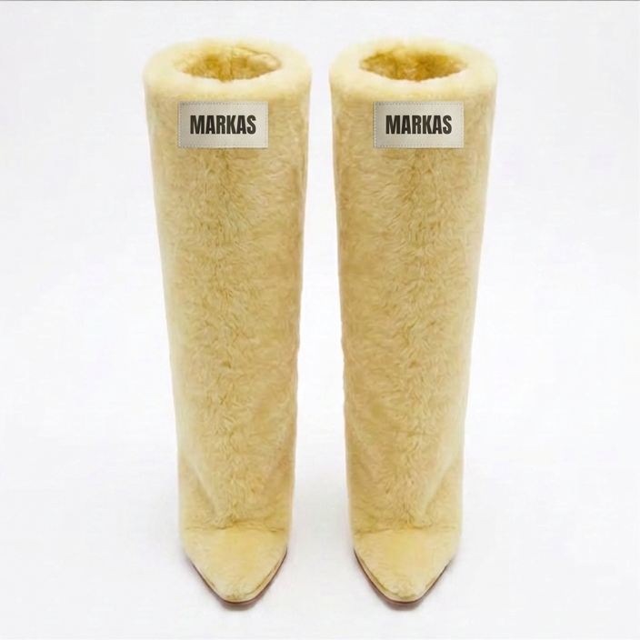 XKULT YELLOW FUR BOOTS