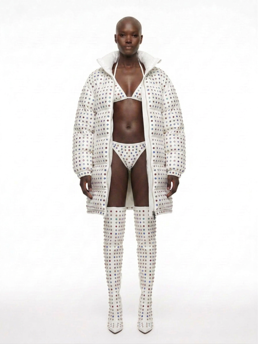 SS27 M96 WHITE STUDDED BIKINI SET