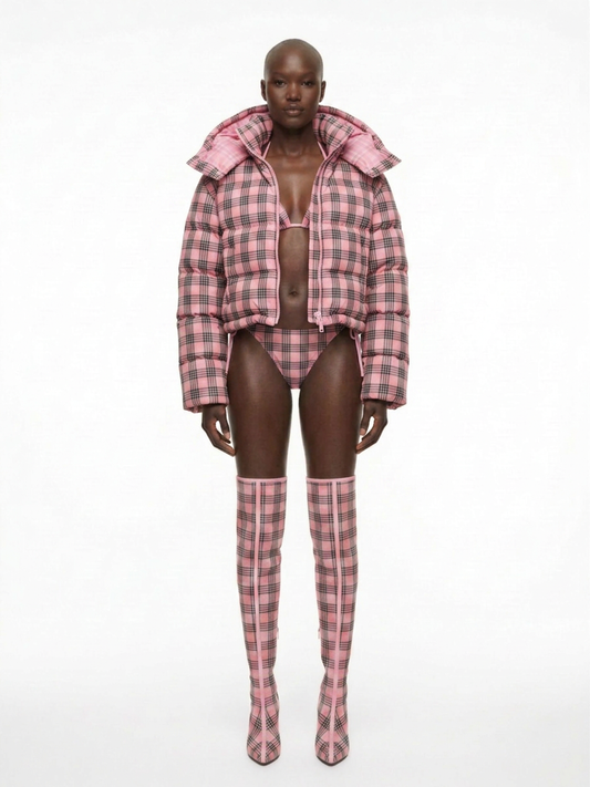 SS27 PINK PLAID BIKINI SET