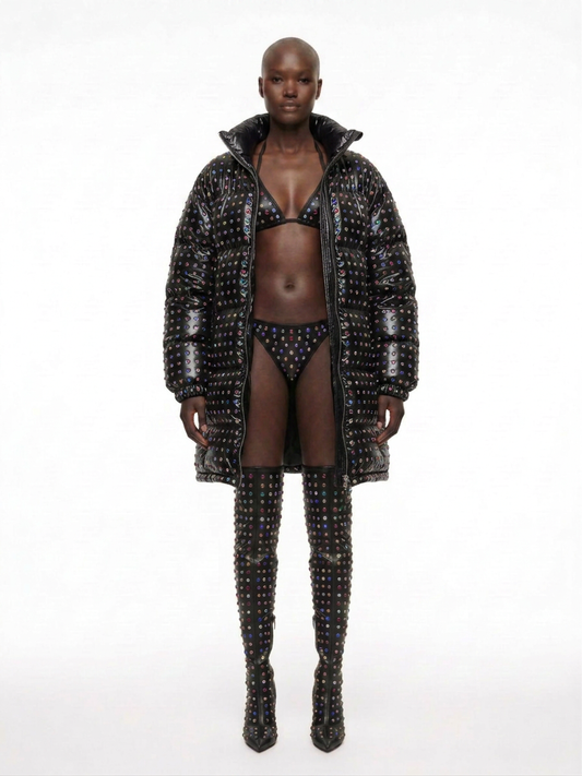 SS27 M96 STUDDED BLACK BIKINI SET