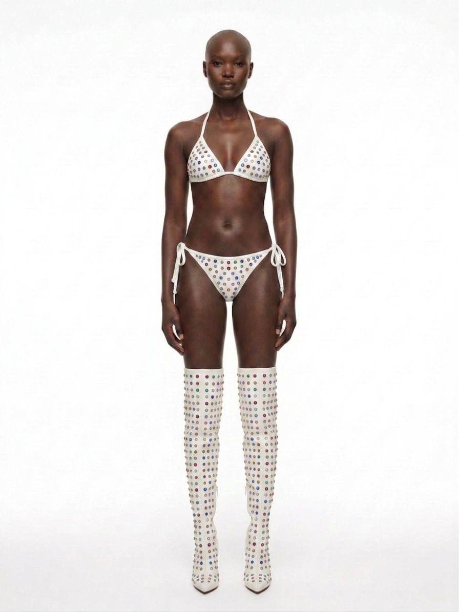 SS27 M96 WHITE STUDDED BIKINI SET