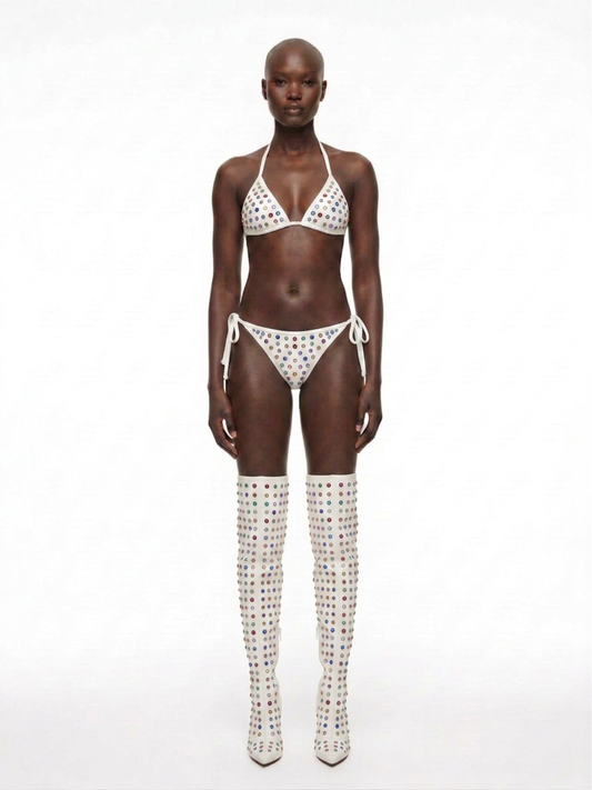 SS27 M96 WHITE STUDDED BIKINI SET