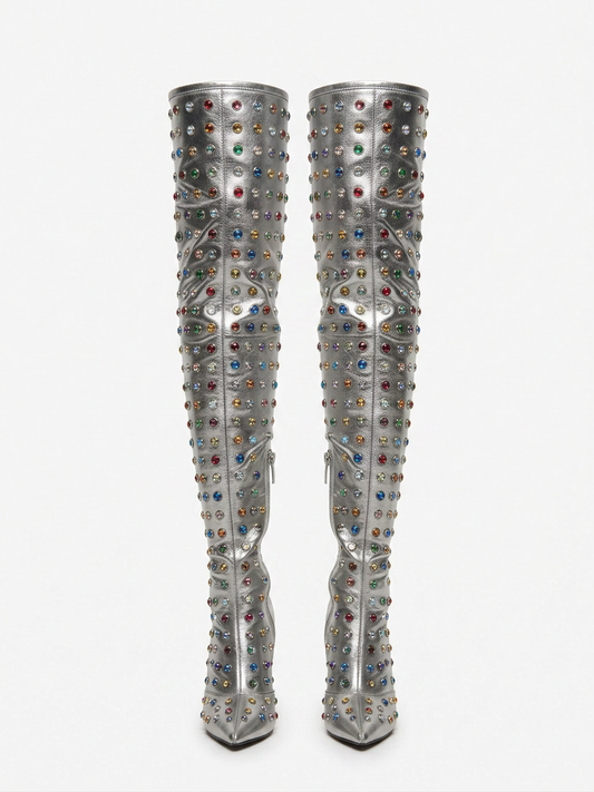 M96 CHROME RAINBOW STUDDED BOOTS