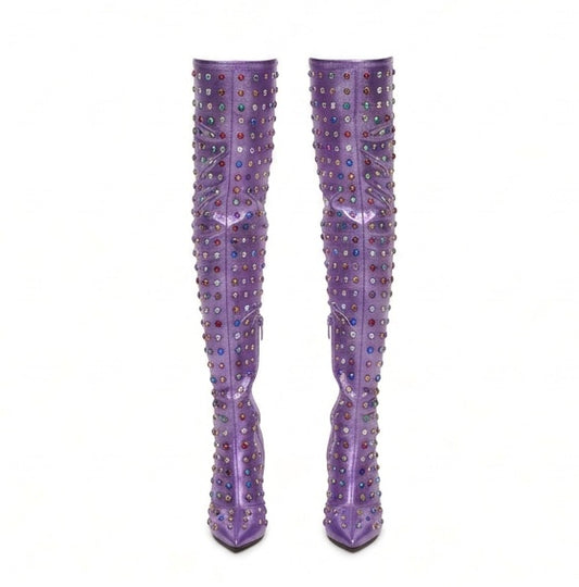 M96 RAINBOW STUDDED PURPLE BOOTS