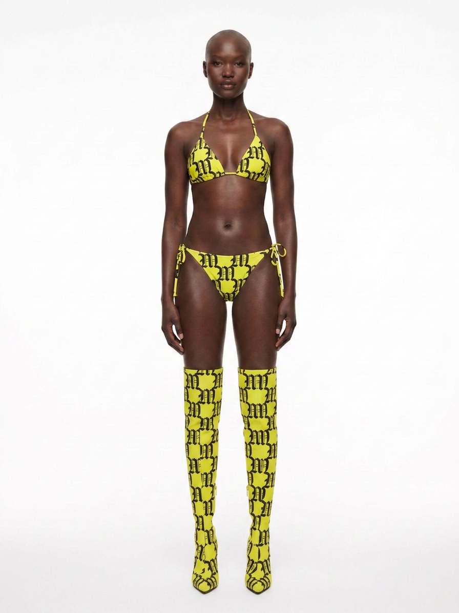SS27 YELLOW M MONOGRAM BIKINI SET