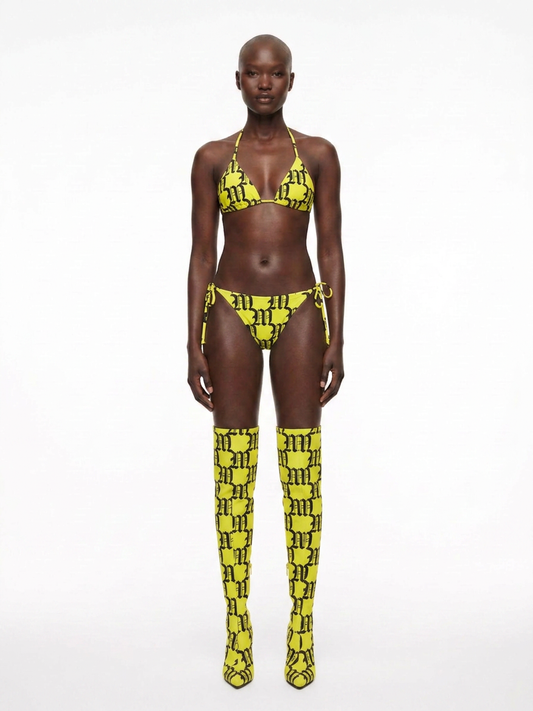 SS27 YELLOW M MONOGRAM BIKINI SET