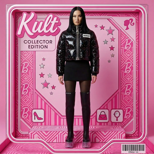 A rhinestone puffer coat