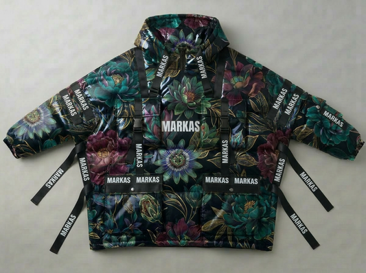 A PONCHO WITH PRINTS