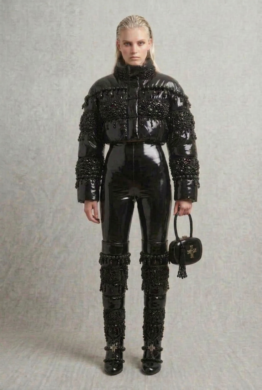 XMARTYRS BEADED PUFFER COAT