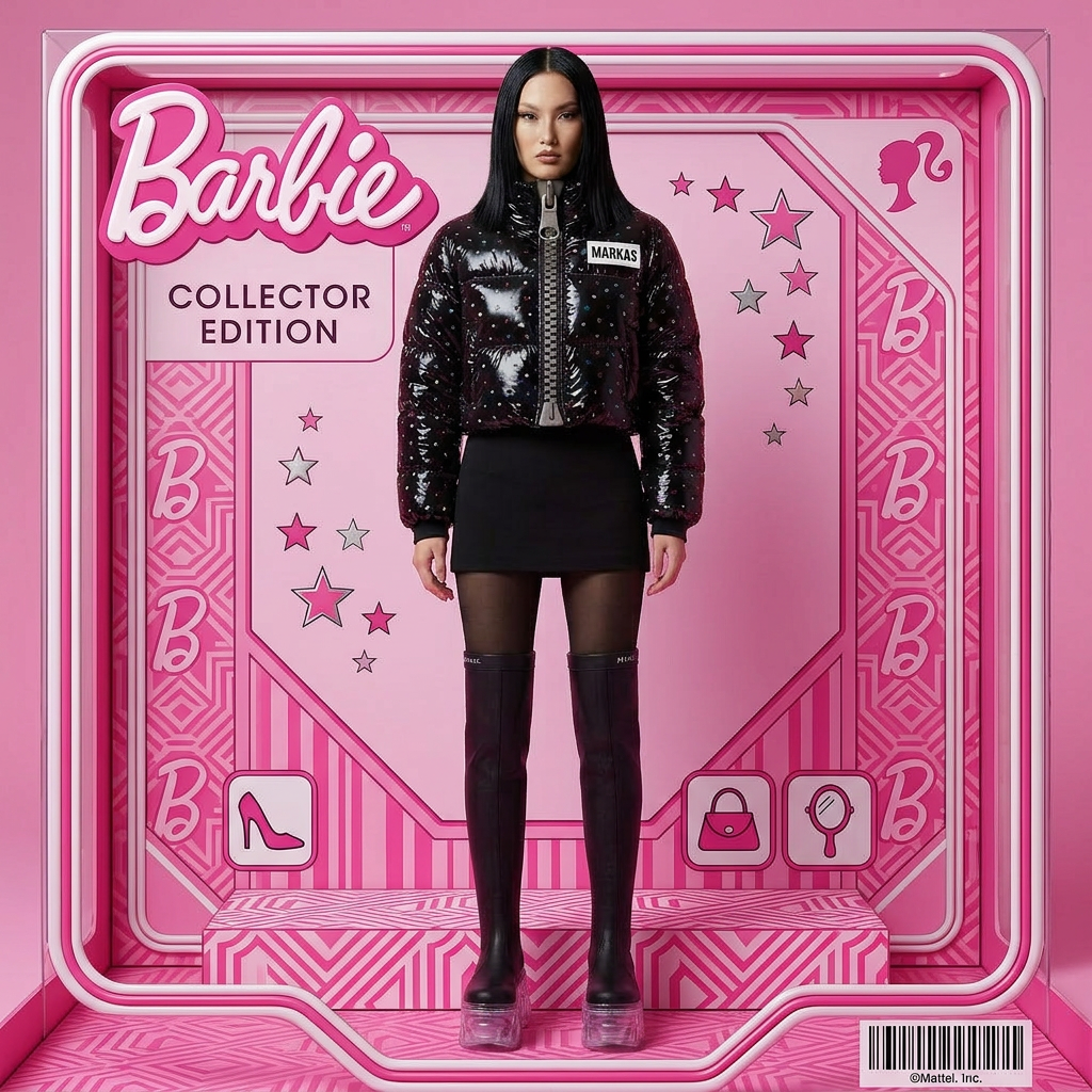 A rhinestone puffer coat