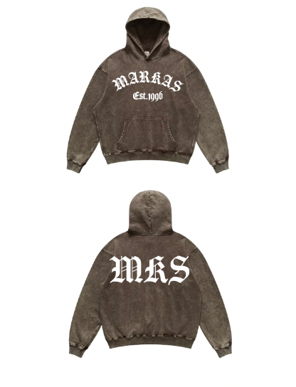 MARKAS EST.1996 HOODIE WHITE LETTERS